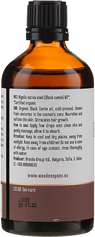 Olej z czarnuszki - Wooden Spoon Black Cumin Oil — Zdjęcie N2