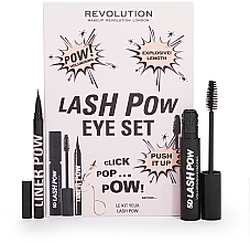 Zestaw - Makeup Revolution Lash Pow Eye Duo Gift Set (eyelash curler/1pc + mascara/12.2ml + eyeliner/3ml) — Zdjęcie N1