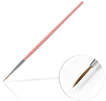 Pędzelek do zdobienia paznokci, 10 mm Pink - Silcare Brush 02 — Zdjęcie N1