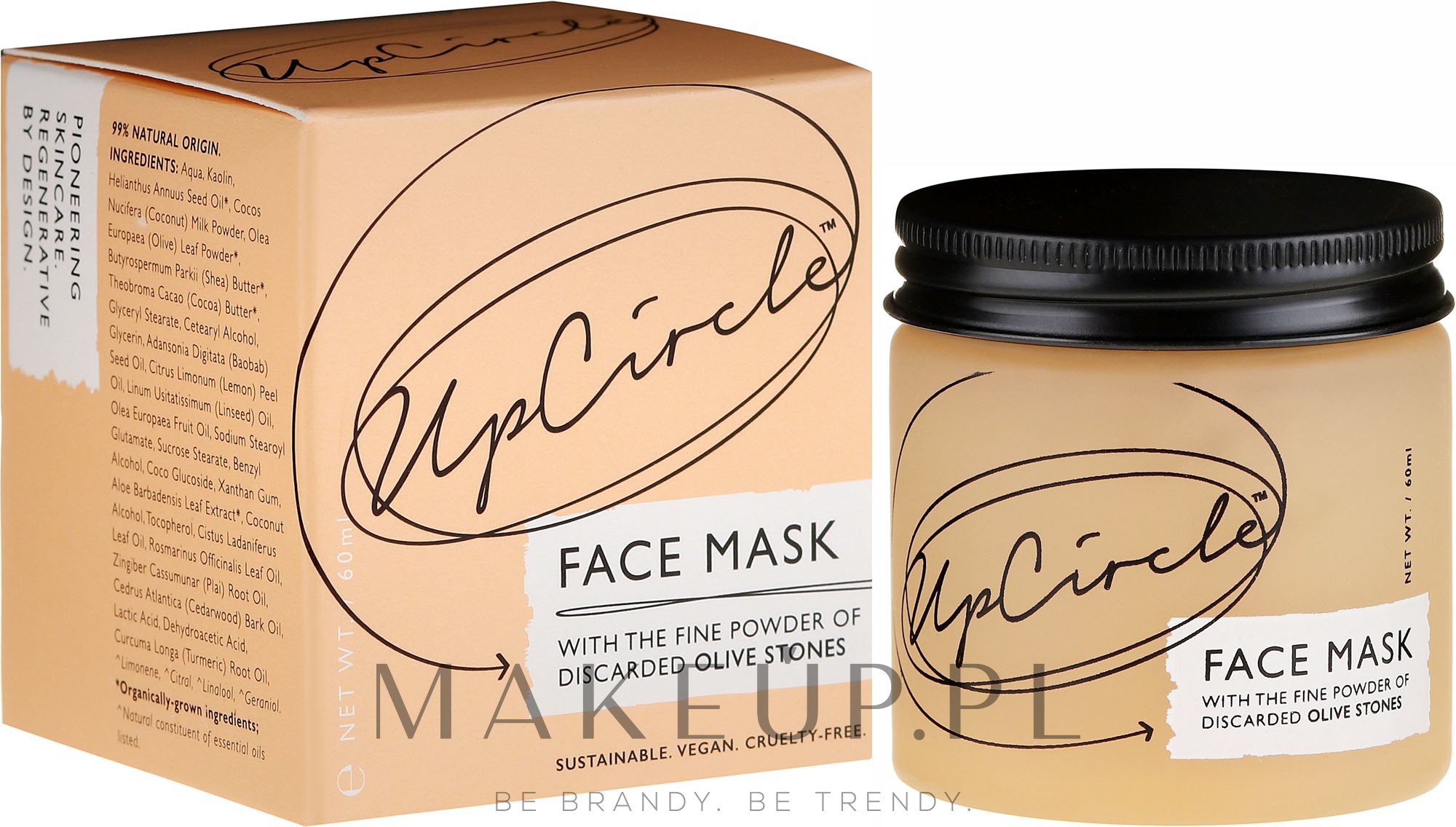 Oczyszczająca maska do twarzy z pudrem z wyrzuconych kamieni oliwnych - UpCircle Clarifying Face Mask With Olive Powder — Zdjęcie 60 ml