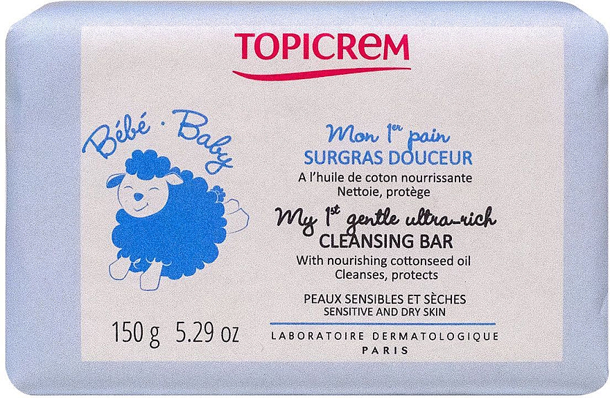 Delikatne mydło oczyszczające dla niemowlaków i dzieci - Topicrem Bebe Baby my 1st Gentle Ultra Rich Cleansing Bar — Zdjęcie N1