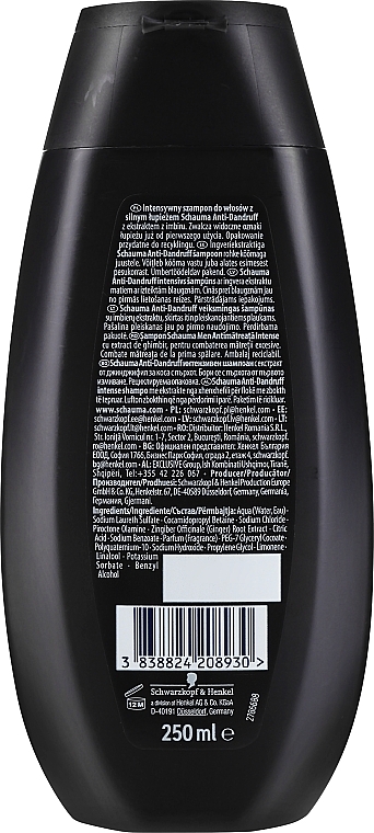 PRZECENA! Szampon do włosów dla mężczyzn Intensive z imbirem - Schauma Anti-Dandruff Intensive Shampoo Men * — Zdjęcie N2