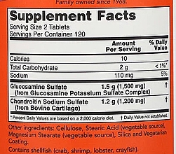 Glukozamina + siarczany chondroityny na zdrowe stawy - Now Foods Glucosamine & Chondroitin Extra Strength Joint Health — Zdjęcie N4