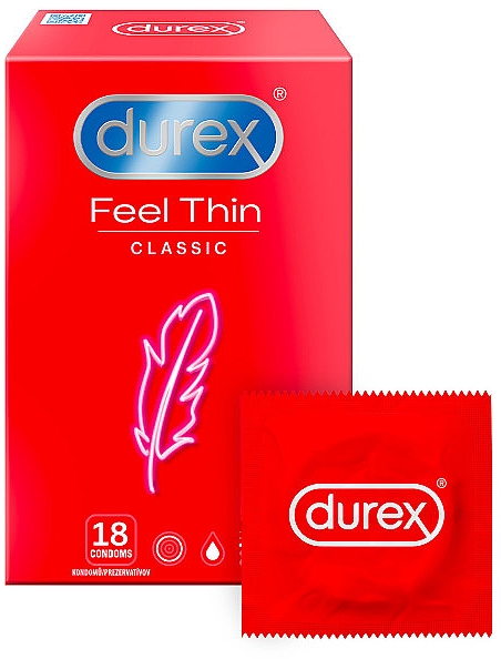 Prezerwatywy, 18 szt. - Durex Feel Thin Classic — Zdjęcie N1