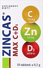 Suplement diety Zincas Max C+D3, tabletki - Farmapol — Zdjęcie N1