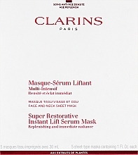 423902-liftingująca maska-serum natychmiastowo rozświetlająca do twarzy i szyi - Clarins Restorative Instant Lift Serum Mask — Zdjęcie N1