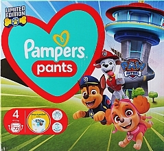 PRZECENA! Pieluchy majteczkowe, rozmiar 4 (9-15 kg), 72 sztuki - Pampers Pants Paw Patrol * — Zdjęcie N2