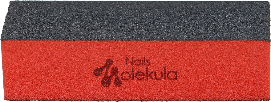 Blok polerski do paznokci, M-28, 3 strony, czarny + pomarańczowy - Nails Molekula — Zdjęcie N1