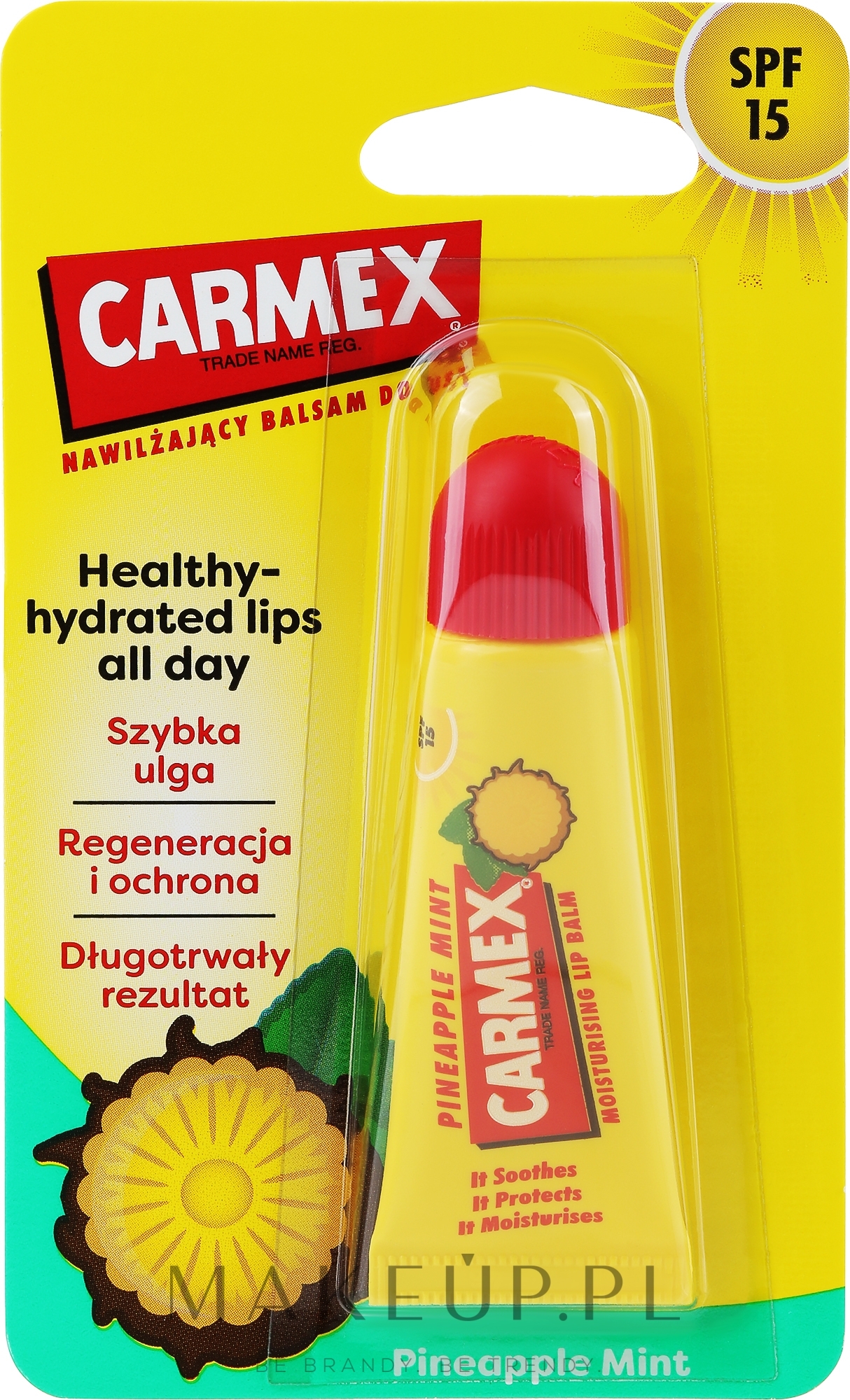 Nawilżający balsam do ust Ananas i mięta SPF 15 - Carmex Lip Balm — Zdjęcie 10 g