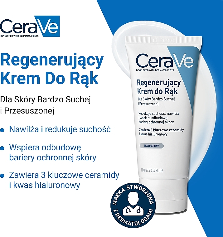 Nawilżający krem do rąk - CeraVe Reparative Hand Cream — Zdjęcie N4