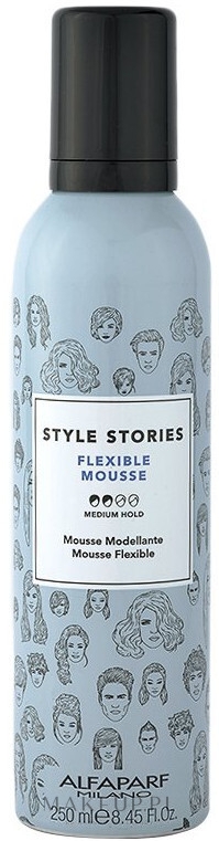 Pianka do stylizacji włosów, średnio utrwalająca - Alfaparf Style Stories Flexible Mousse Medium Hold — Zdjęcie 250 ml