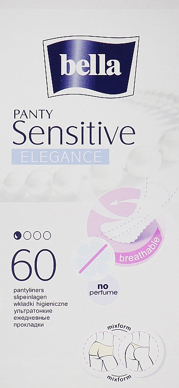Wkładki Panty Sensitive Elegance, 60 szt. - Bella — Zdjęcie N1