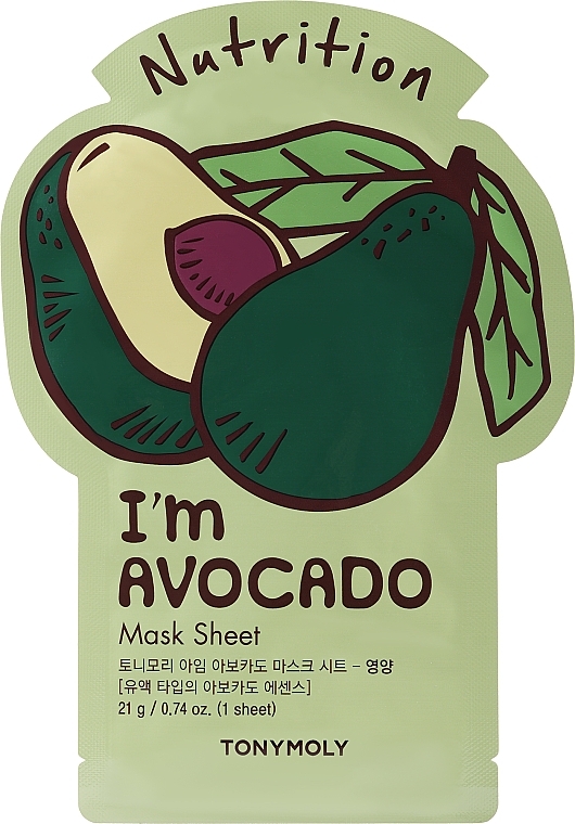Maska odżywcza z awokado - Tony Moly I'm Real Avokado Mask Sheet — Zdjęcie N1