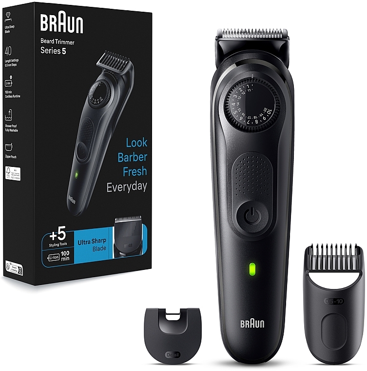 Trymer do brody i wąsów - Braun Series 5 BT5420 Beard & Hair Trimmer Black — Zdjęcie N1