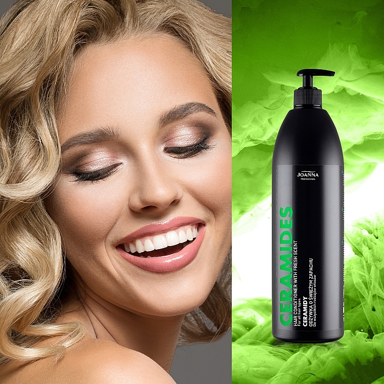 Nawilżająca odżywka o świeżym zapachu do wszystkich rodzajów włosów - Joanna Professional Ceramidy — Zdjęcie N4
