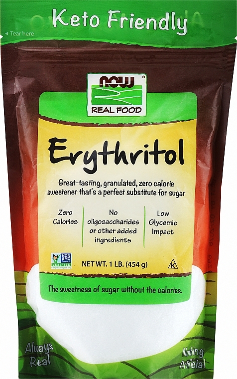 Słodzik Erytrytol - Now Foods Erythritol — Zdjęcie N1