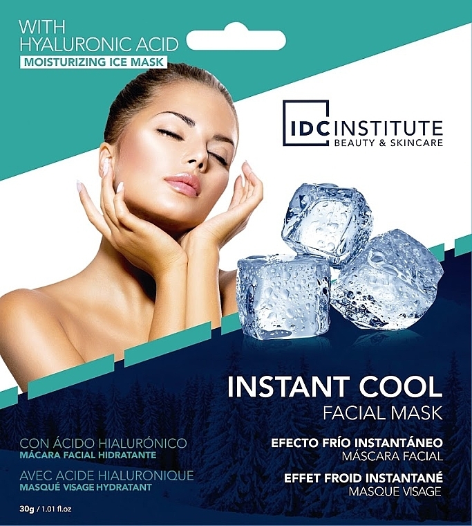 Tkankowa maseczka do twarzy z nawilżającym efektem zimna - IDC Institute Instant Cool Hyaluronic Acid Facial Mask — Zdjęcie N1