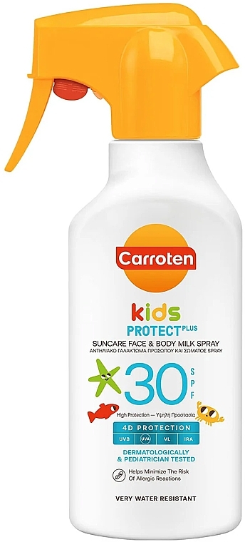 Mleczko w sprayu z filtrem przeciwsłonecznym dla dzieci - Carroten Kids Protect Suncare Face & Body Milk Spray SPF30 — Zdjęcie N1