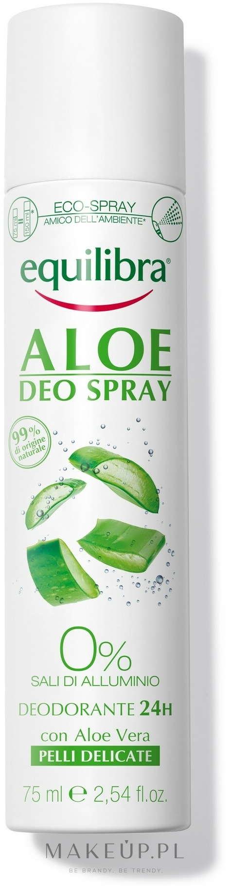 Dezodorant w sprayu do skóry delikatnej - Equilibra Aloe Deo Spray — Zdjęcie 75 ml