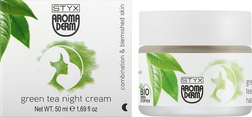 Krem do twarzy na noc z pączkami modrzewia i naturalną witaminą C - Styx Naturcosmetic Aroma Derm Green Tea Night Cream — Zdjęcie N2