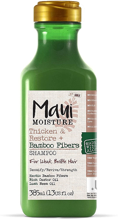Szampon do włosów zniszczonych i osłabionych Włókna bambusowe - Maui Moisture Thicken + Restore Bamboo Fiber Shampoo — Zdjęcie N1