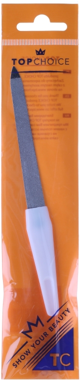Pilnik szafirowy do paznokci 120/120, 15.5 cm, 7682, biały - Top Choice — Zdjęcie N1