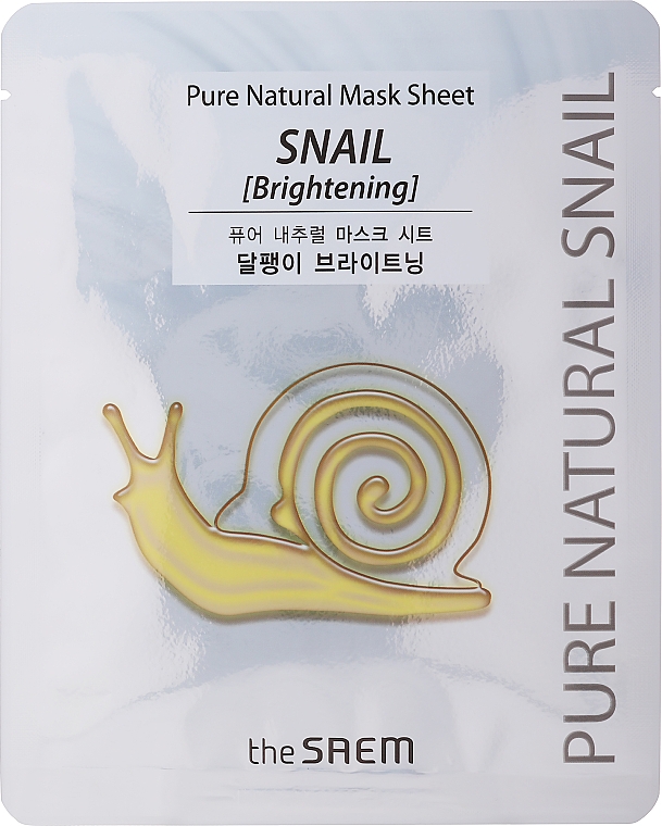 Maska w płachcie ze śluzem ślimaka - The Saem Pure Natural Mask Sheet Snail Brightening — Zdjęcie N1