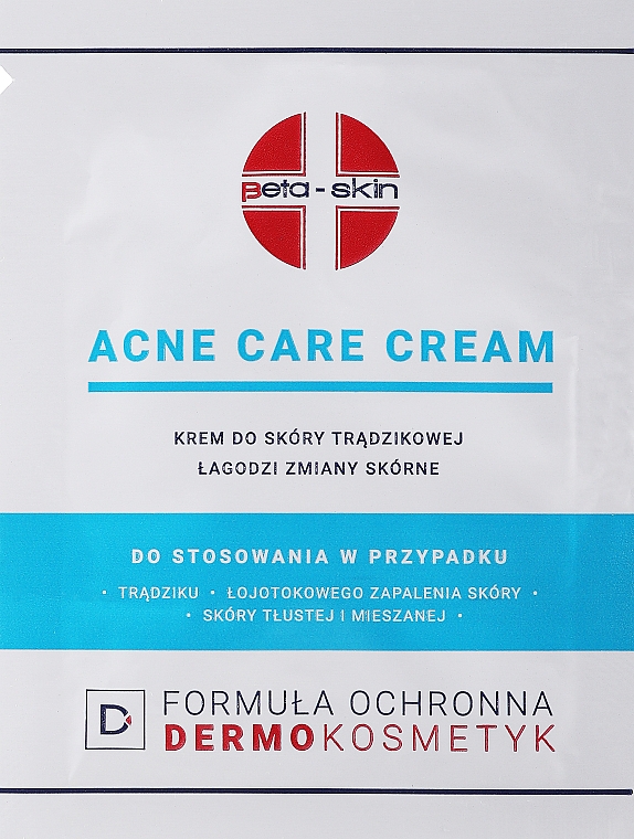 Krem do skóry trądzikowej - Beta-Skin Skin Acne Care Cream (próbka) — Zdjęcie N1