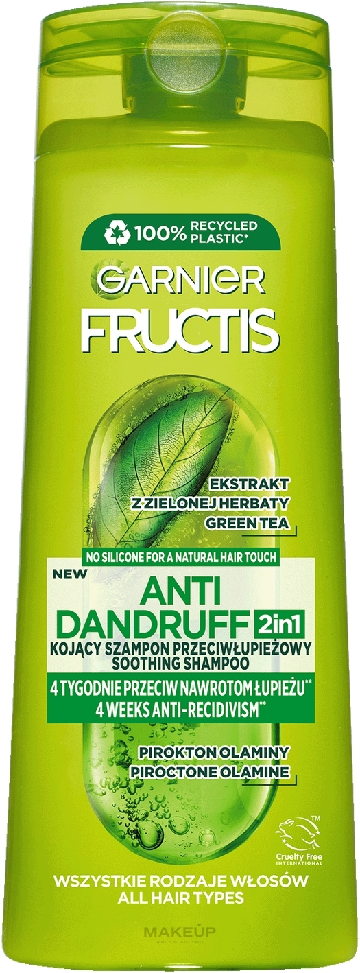 Przeciwłupieżowy szampon wzmacniający 2 w 1 do włosów - Garnier Fructis — Zdjęcie 400 ml