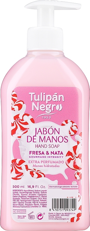 Truskawkowe mydło-krem do rąk - Tulipan Negro Strawberry Cream Hand Soap — Zdjęcie N2