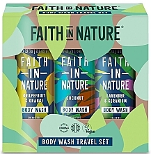 Kup Zestaw - Faith In Nature Body Wash Travel Set (b/wash/3x100ml)