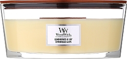 Świeca zapachowa w szkle - Woodwick Hearthwick Flame Ellipse Candle Lemongrass & Lily — Zdjęcie N1