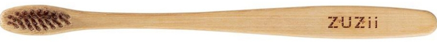 Bambusowa szczoteczka do zębów z miękkim włosiem, brązowa - Zuzii Soft Toothbrush — Zdjęcie N2