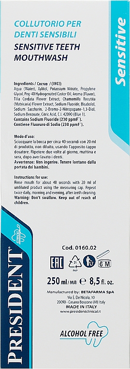 Płyn do płukania jamy ustnej dla wrażliwych zębów - PresiDENT Clinical Sensitive — Zdjęcie N3