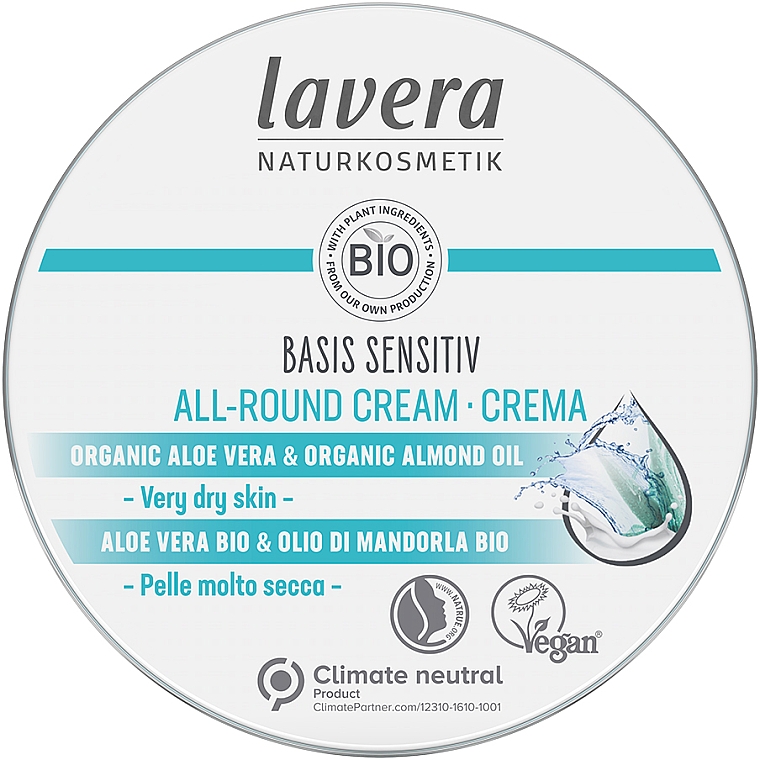 Uniwersalny krem - Lavera Basis Sensitiv All-Round Cream Aloe Vera & Almond Oil — Zdjęcie N1
