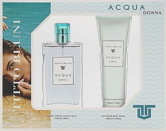 Titto Bluni Acqua Donna - Zestaw (edt/75ml + b/lot/100ml) — Zdjęcie N1