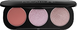 Kup Paleta różu i rozświetlaczy - Focallure 3Colors Blush&Highlighter Pallette
