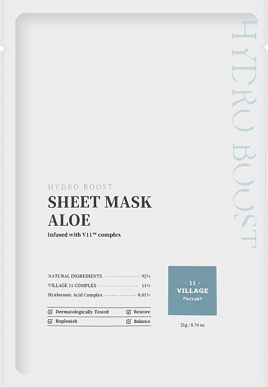 Aloesowa maseczka do twarzy - Village 11 Factory Hydro Sheet Mask Aloe — Zdjęcie N1