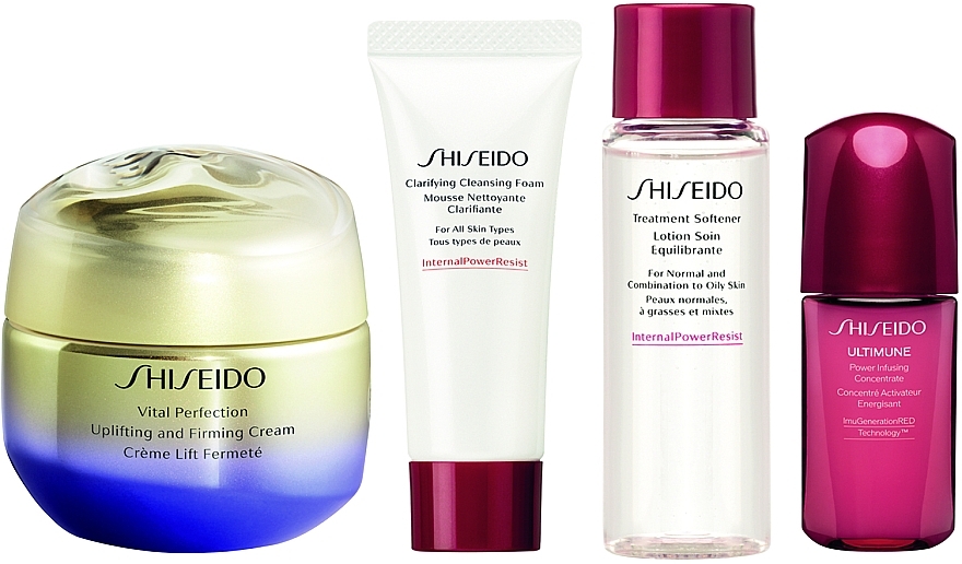 Zestaw - Shiseido Vital Perfection Holiday Kit (f/cr/50ml + clean/foam/15ml + f/lot/30ml + f/conc/10ml) — Zdjęcie N4
