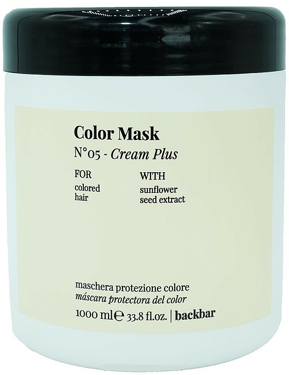 Lekka maska ​​ochronna do włosów farbowanych - Farmavita Back Bar No5 Color Mask Cream Plus — Zdjęcie N2