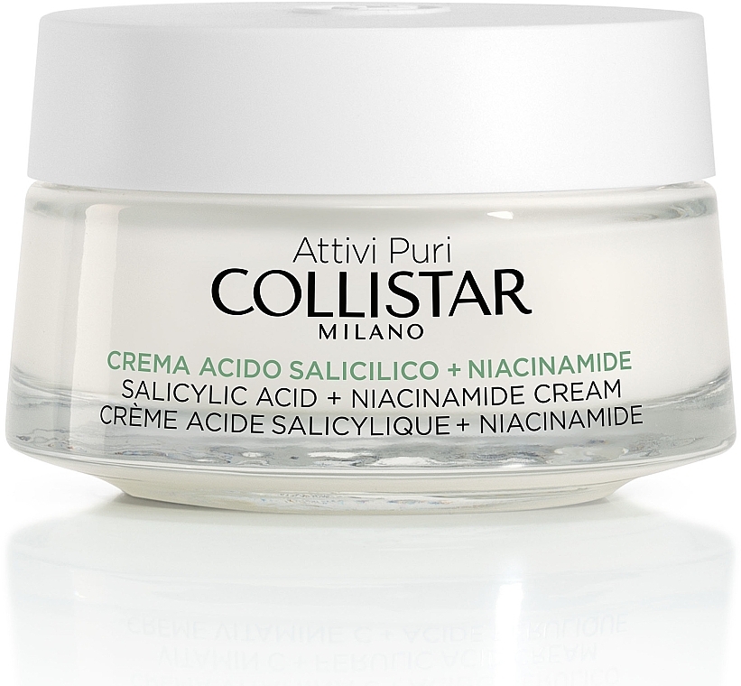 Krem do twarzy z kwasem salicylowym i niacynamidem - Collistar Attivi Puri Salicylic Acid + Niacinamide Cream — Zdjęcie N1