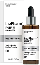 Kup PRZECENA! Peeling złuszczający do twarzy z 9 % kwasami AHA i BHA - InoPharm Pure Elements 9% AHA+BHA Peeling *