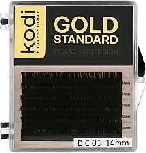 Sztuczne rzęsy Gold Standart D 0.05 (6 rzędów: 14 mm) - Kodi Professional — Zdjęcie N1