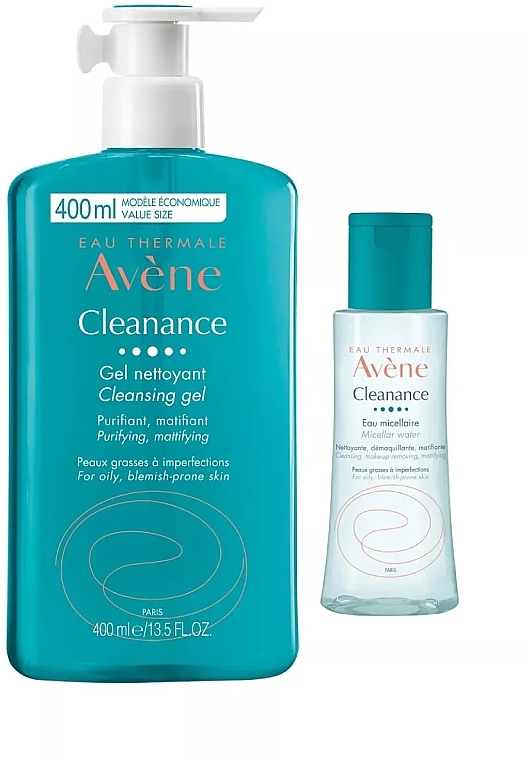 Zestaw - Avene Cleanance (f/gel/400ml + micellar/water/100ml) — Zdjęcie N1