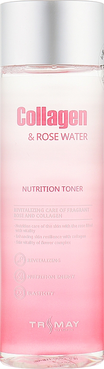 Tonik kolagenowy do twarzy, szyi i dekoltu - Trimay Collagen Rose Water Nutrition Tone