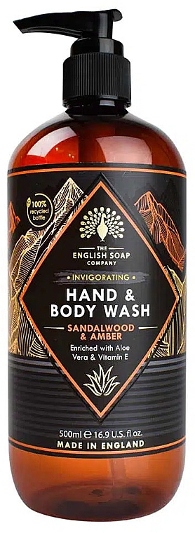 Mydło w płynie Drzewo sandałowe i ambra - The English Soap Company Radiant Collection Sandalwood & Amber Hand & Body Wash — Zdjęcie N1