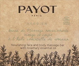 Kup Olejek w kostce do masażu z olejem eterycznym z rozmarynu - Payot Herbier Nourishing Massage Bar