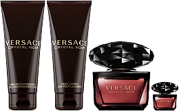 Versace Crystal Noir - Zestaw (edt 90 ml + edt/mini 5 ml + sh/gel 100 ml + b/lot 100 ml) — Zdjęcie N2