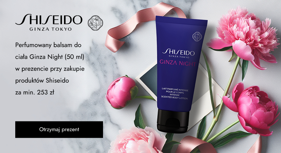 Przy zakupie produktów Shiseido za min. 253 zł otrzymasz w prezencie perfumowany balsam do ciała Ginza Night (50 ml).