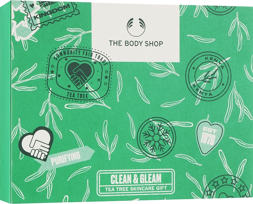 Zestaw - The Body Shop Clean & Gleam Tea Tree Skincare Gift Christmas Gift Set (oil/10ml + ton/60ml + f/wash/60ml) 
